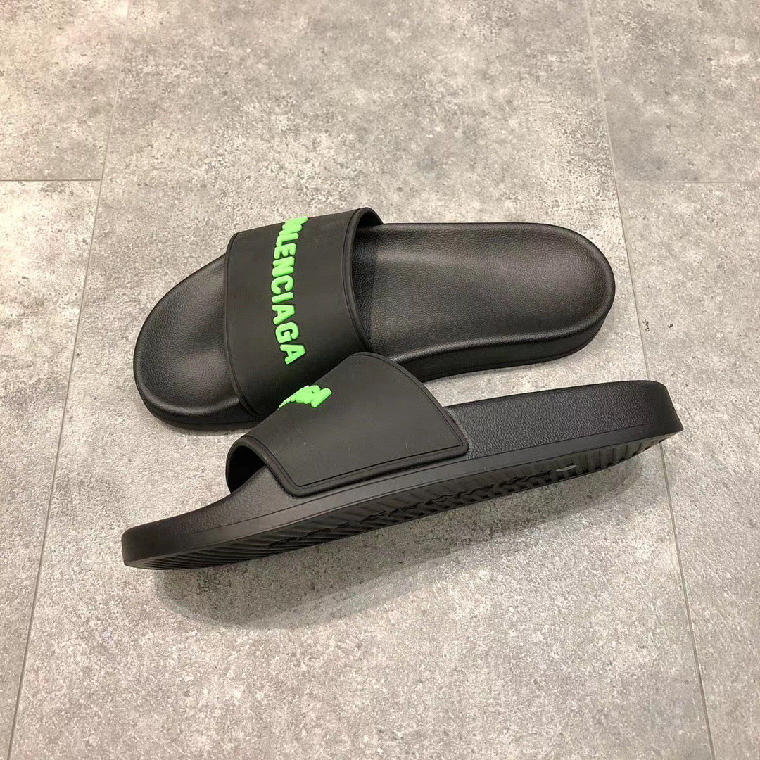 Black with Green Logo Slides
