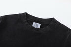 Black Cotton Motif Crewneck - Men's