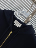 Navy Wool Armband Stripe Zip-Through - Men's