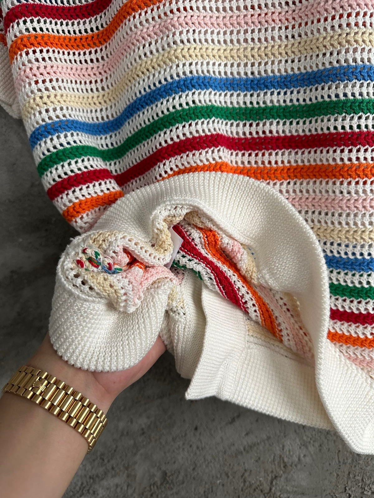 Multicolour Striped Knit Shirt - Men's