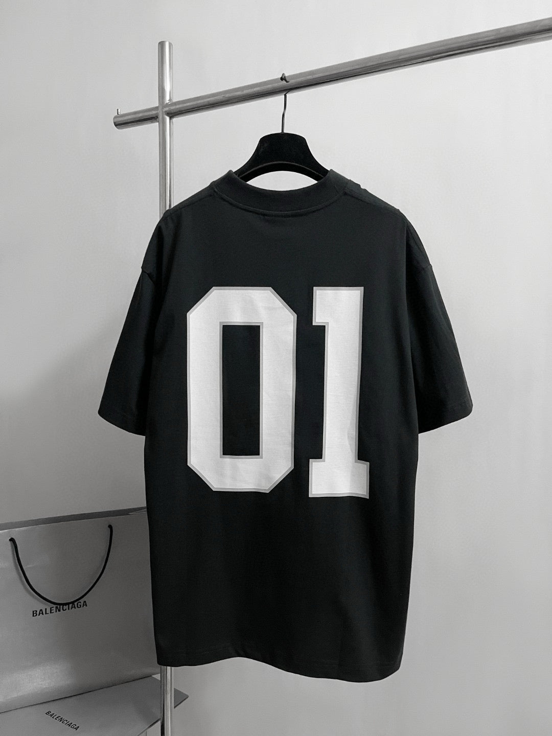 Black Jersey Numeral Short-Sleeve - Men's