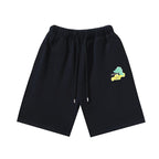 Black Cotton Embroidered Drawstring - Men's