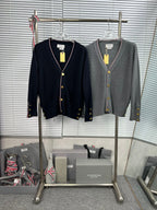 Grey Knit Cardigan - Men's