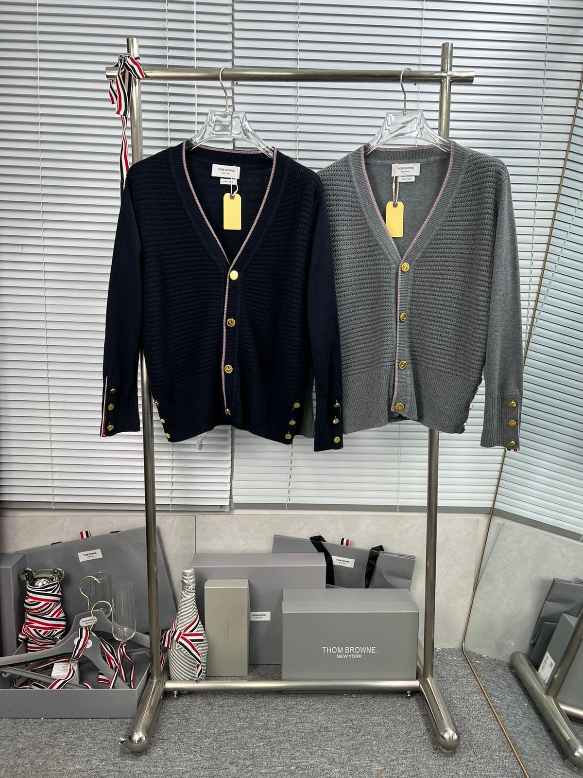 Grey Knit Cardigan - Men's