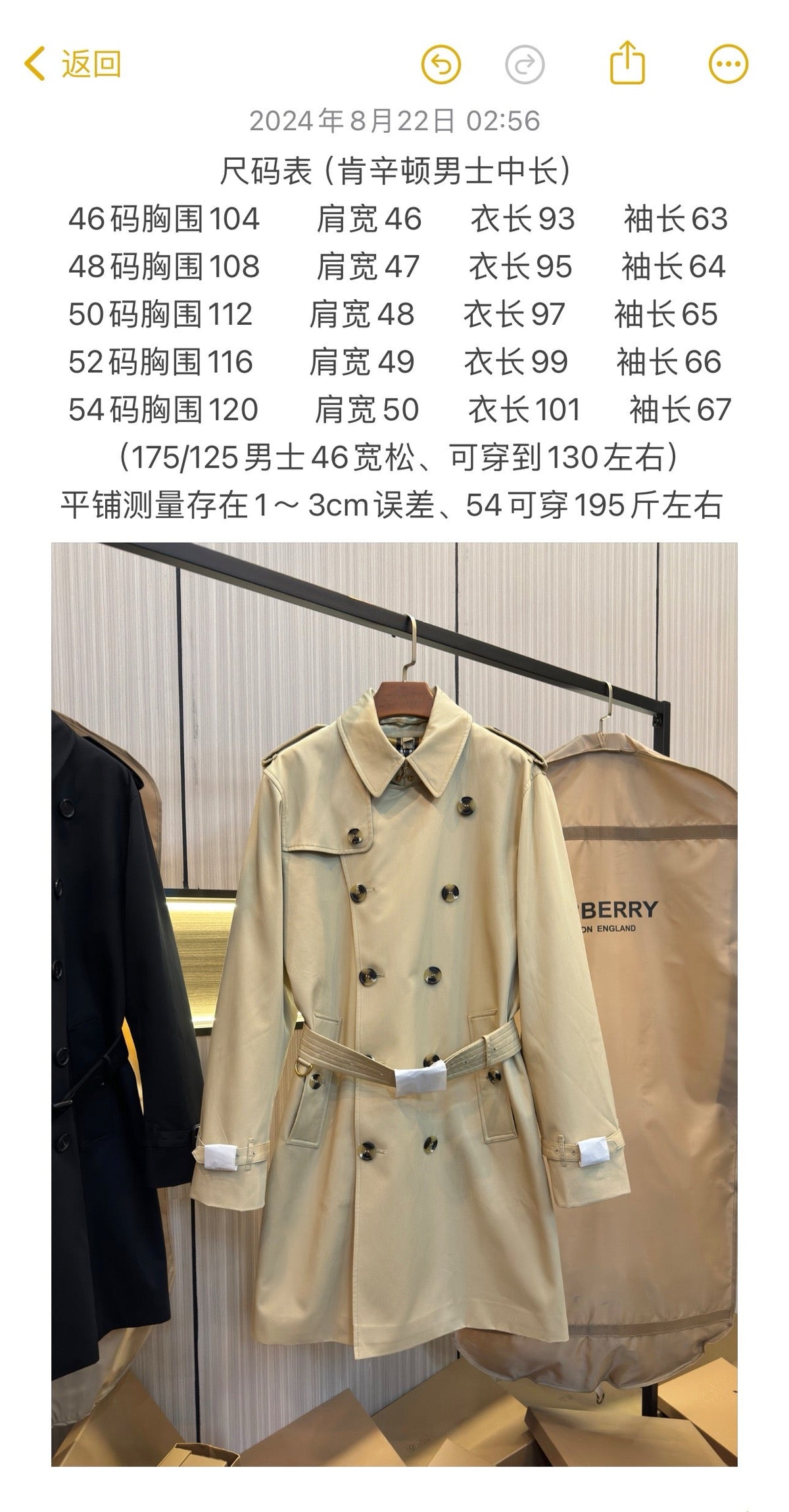 Navy Trench Coat - Men's