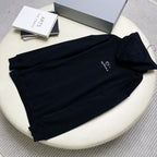 Black Cotton Tonal Pullover - Men's