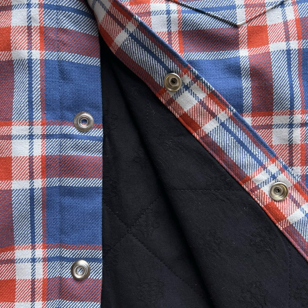 Blue Flannel Printed Sleeve Long-Sleeve - Men's