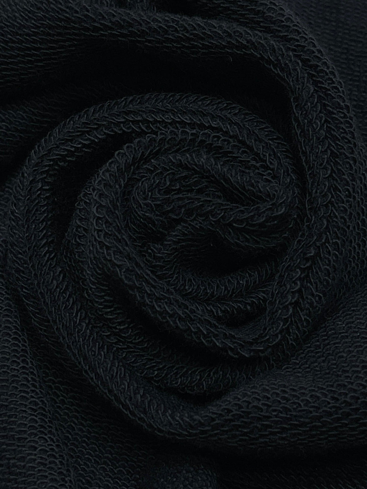 Black Cotton Tonal Print Crewneck - Men's