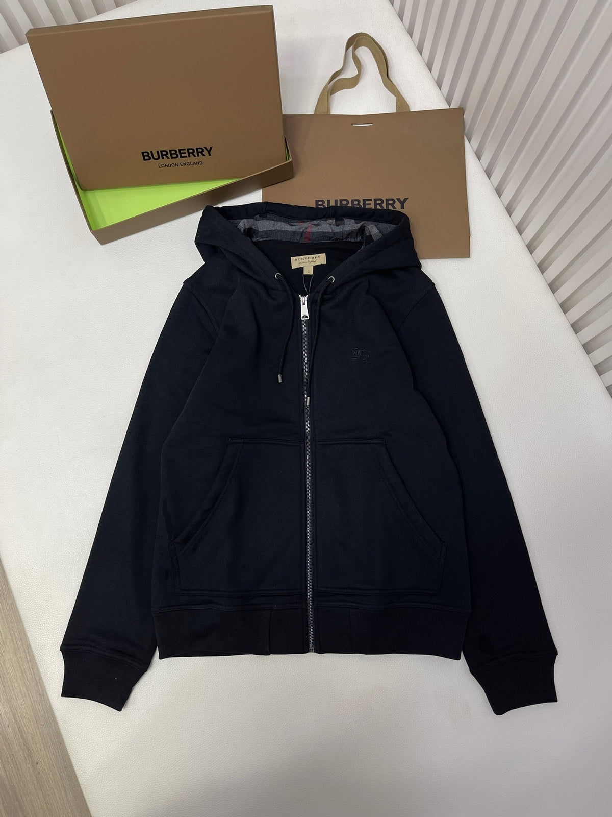Navy Cotton Logo Zip-Through - Men's