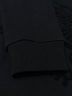 Black Cotton Tonal Emblem Crewneck - Men's