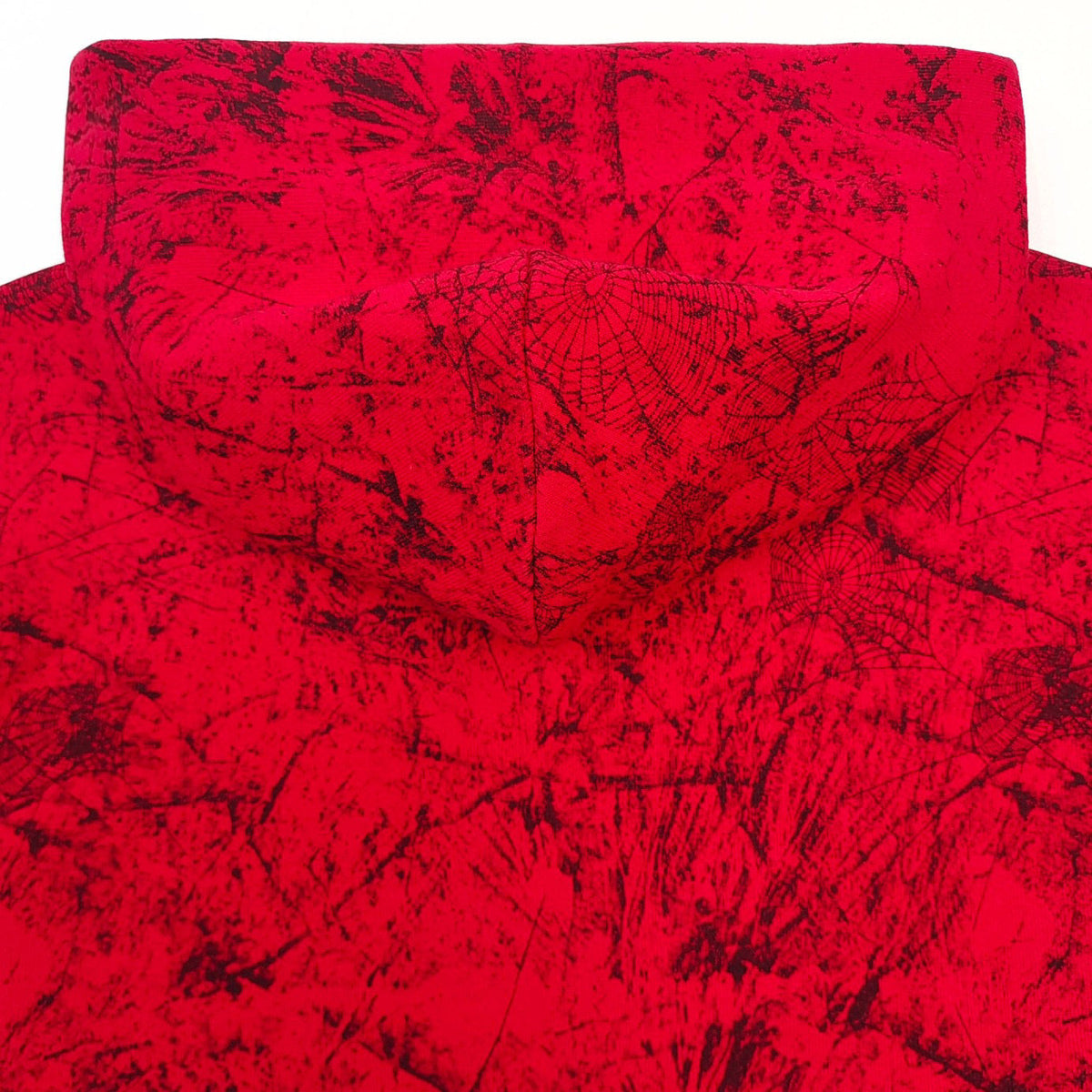 Red Cotton Web Print Pullover - Men's