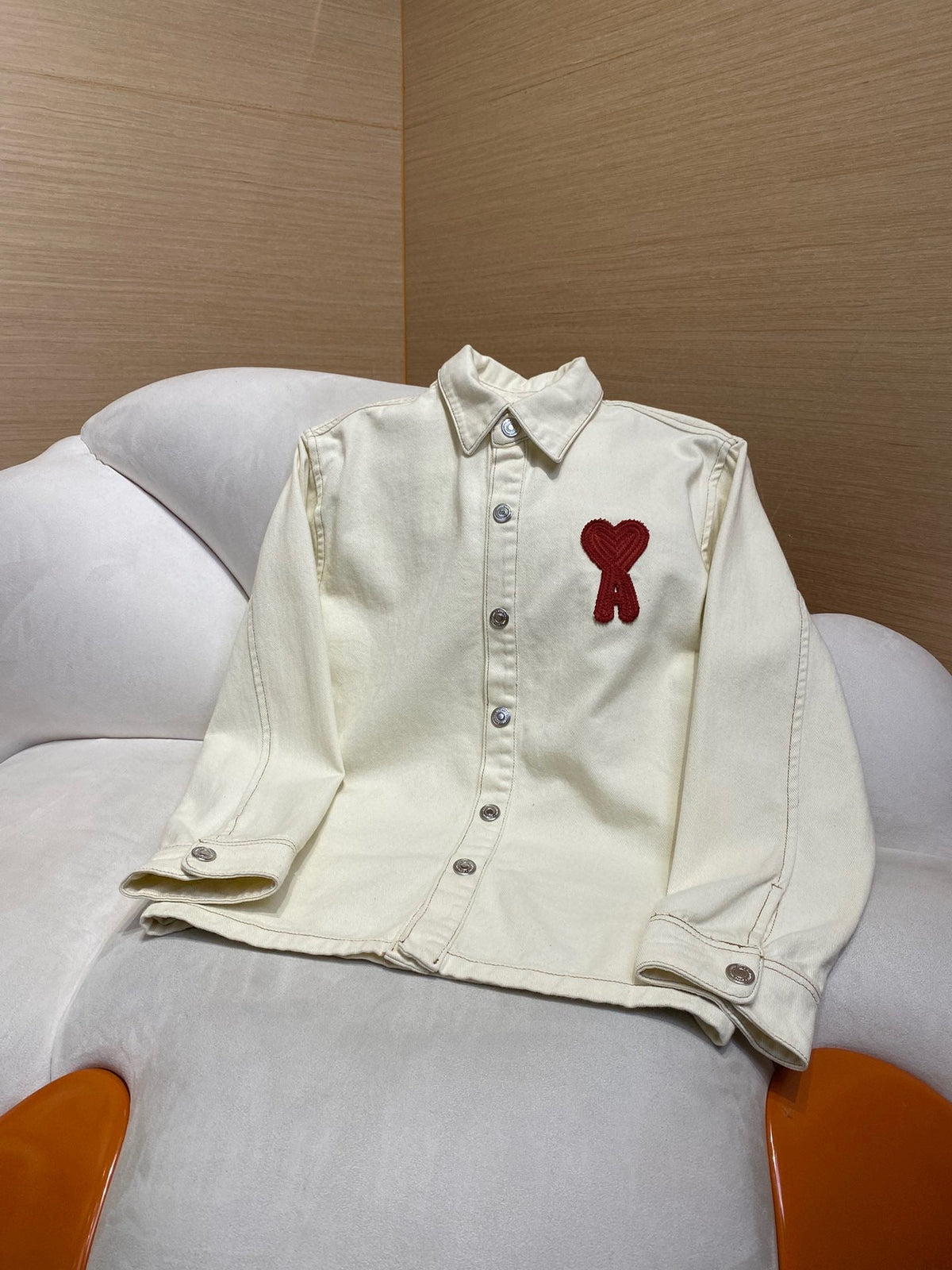 Cream Corduroy Patch Long-Sleeve - Men's
