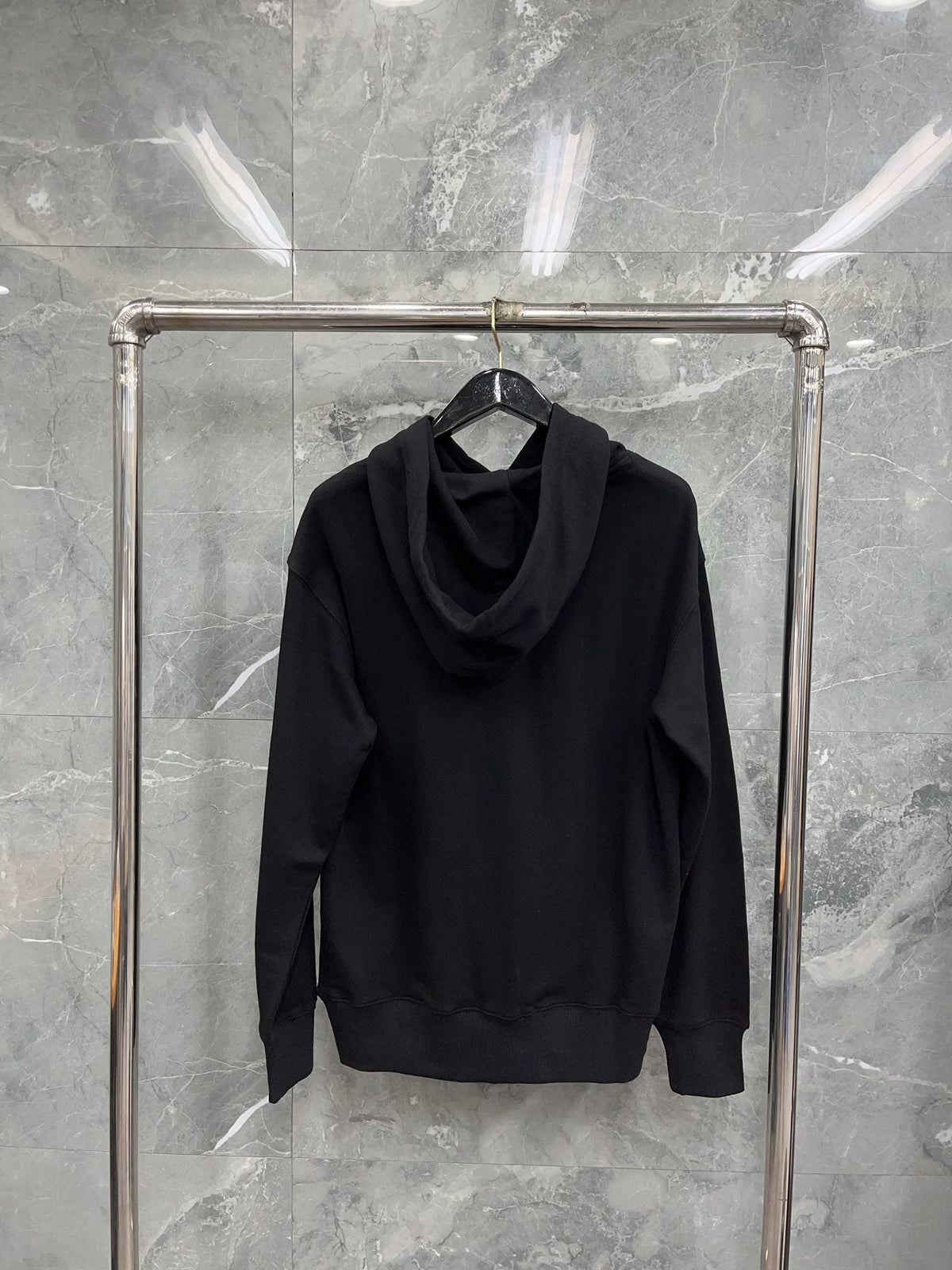 Black Cotton Heart Logo Pullover - Men's