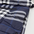 Navy Check Puffer Jacket - Men's