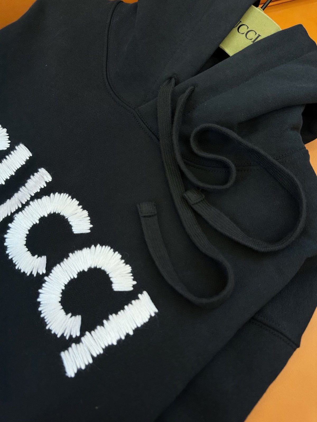 Black Cotton Bold Text Pullover - Men's