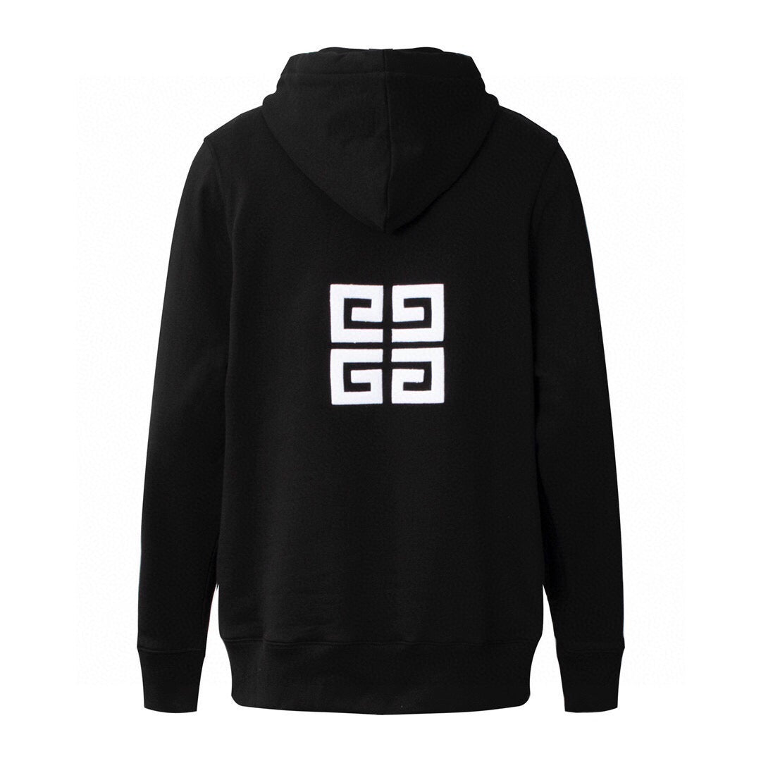 Black Cotton Text Logo Pullover - Men's