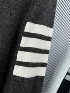 4-Bar Crewneck Navy Knit - Men's