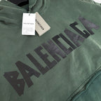 Green Cotton Text Logo Pullover - Men's