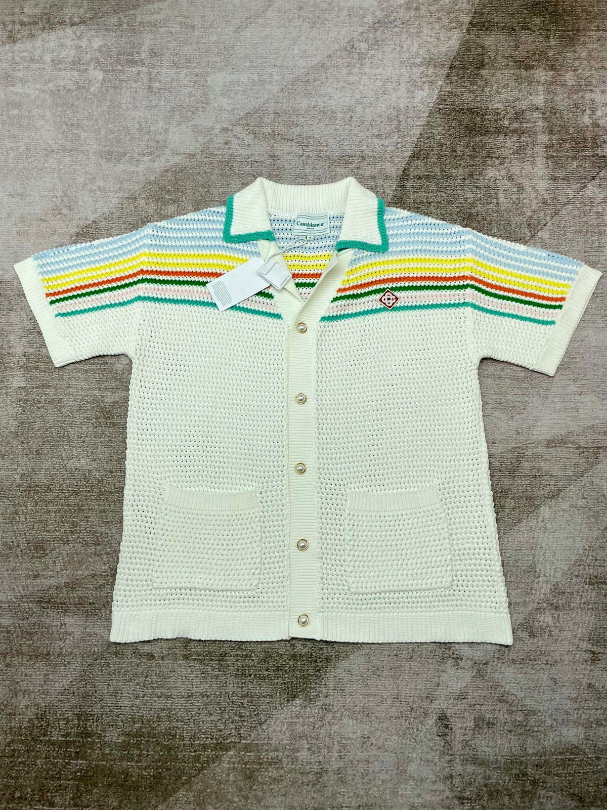 Pastel Striped Knit Shirt - Men's