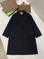 Navy Cotton Plain Car Coat - Men's