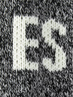 Cream Wool Text Logo Crewneck - Men's