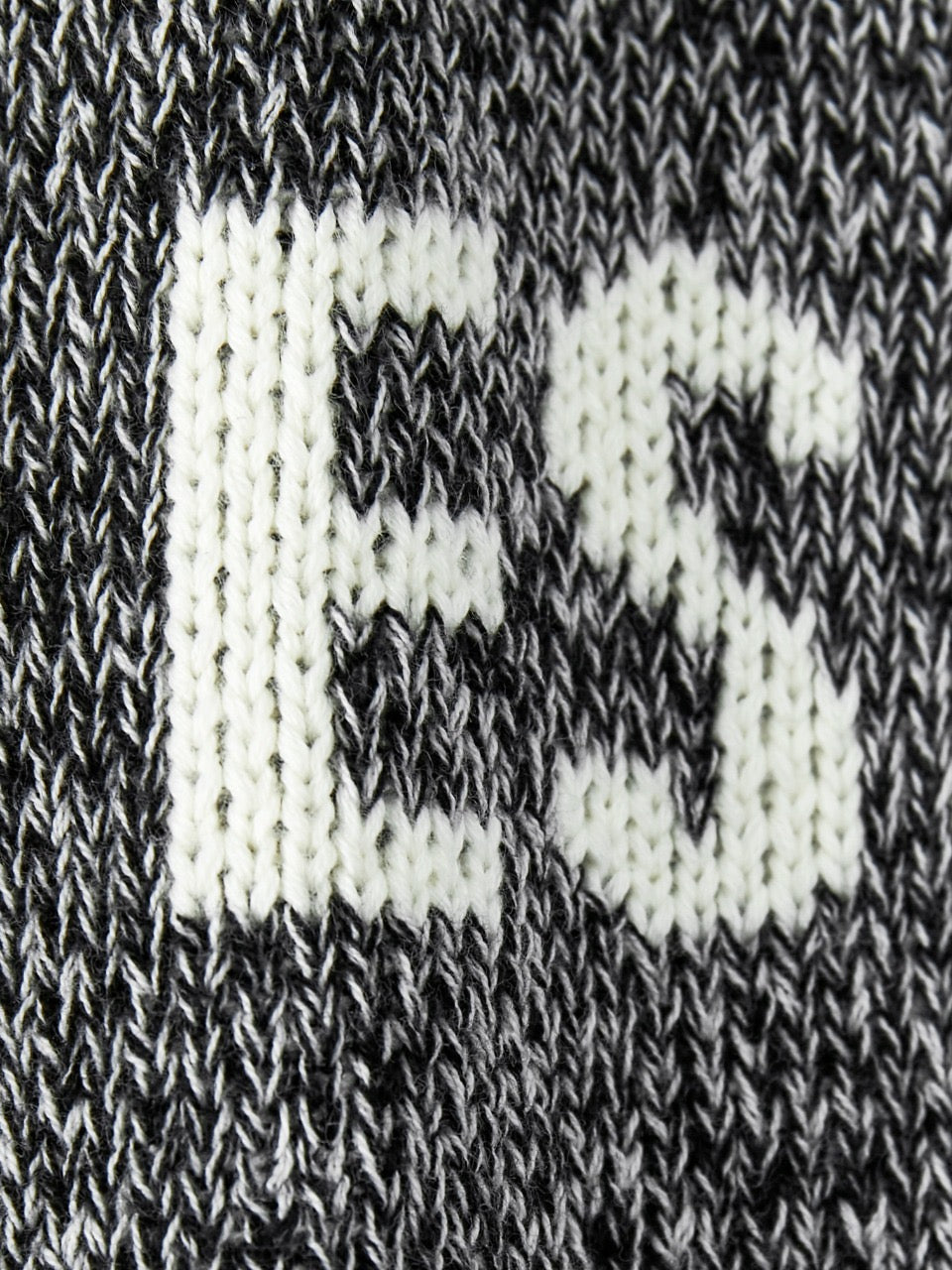 Cream Wool Text Logo Crewneck - Men's
