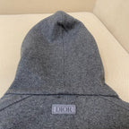 Grey Cotton Plain Zip-Through - Men's