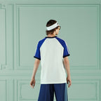 cotton jersey T-shirt – this cotton jersey T-shirt has contrast color details and the Trefoil print on – LUX VERSE Luxury Designer Fashion Outlet