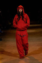 Red Cotton Graphic Pullover - Men's