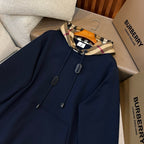 Black Cotton Check Lined Pullover - Men's