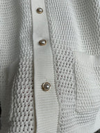 Cream Knit Striped Short-Sleeve - Men's