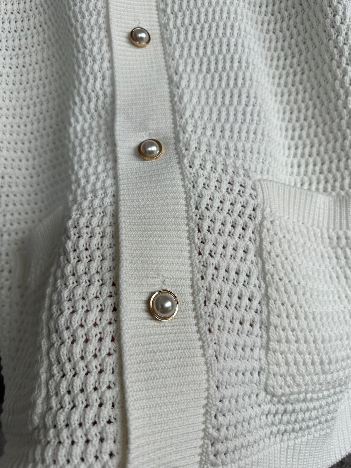 Cream Knit Striped Short-Sleeve - Men's