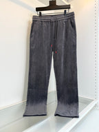 Navy Velour Drawstring Wide-Leg - Women's