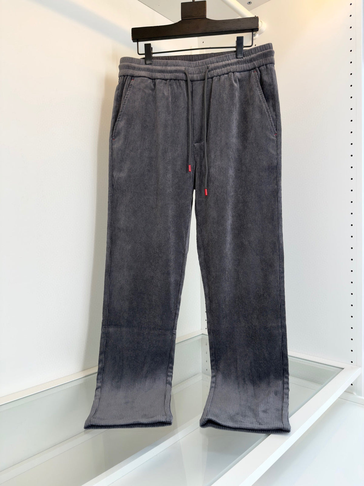 Navy Velour Drawstring Wide-Leg - Women's
