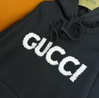 Black Cotton Bold Text Pullover - Men's