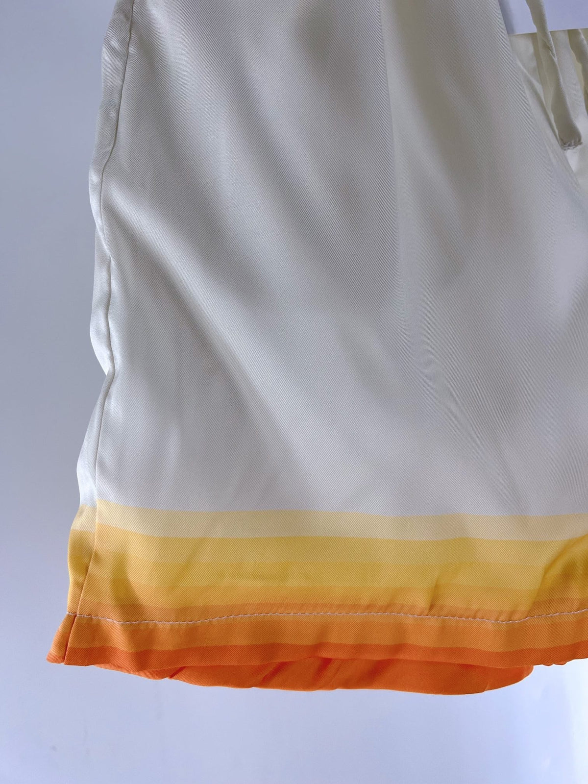Orange Gradient Hem Silk Shorts - Men's