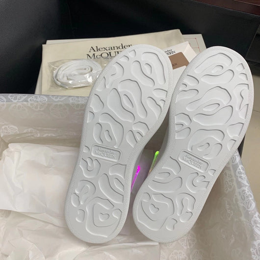 Oversized Iridescent Purple Tab Sneakers