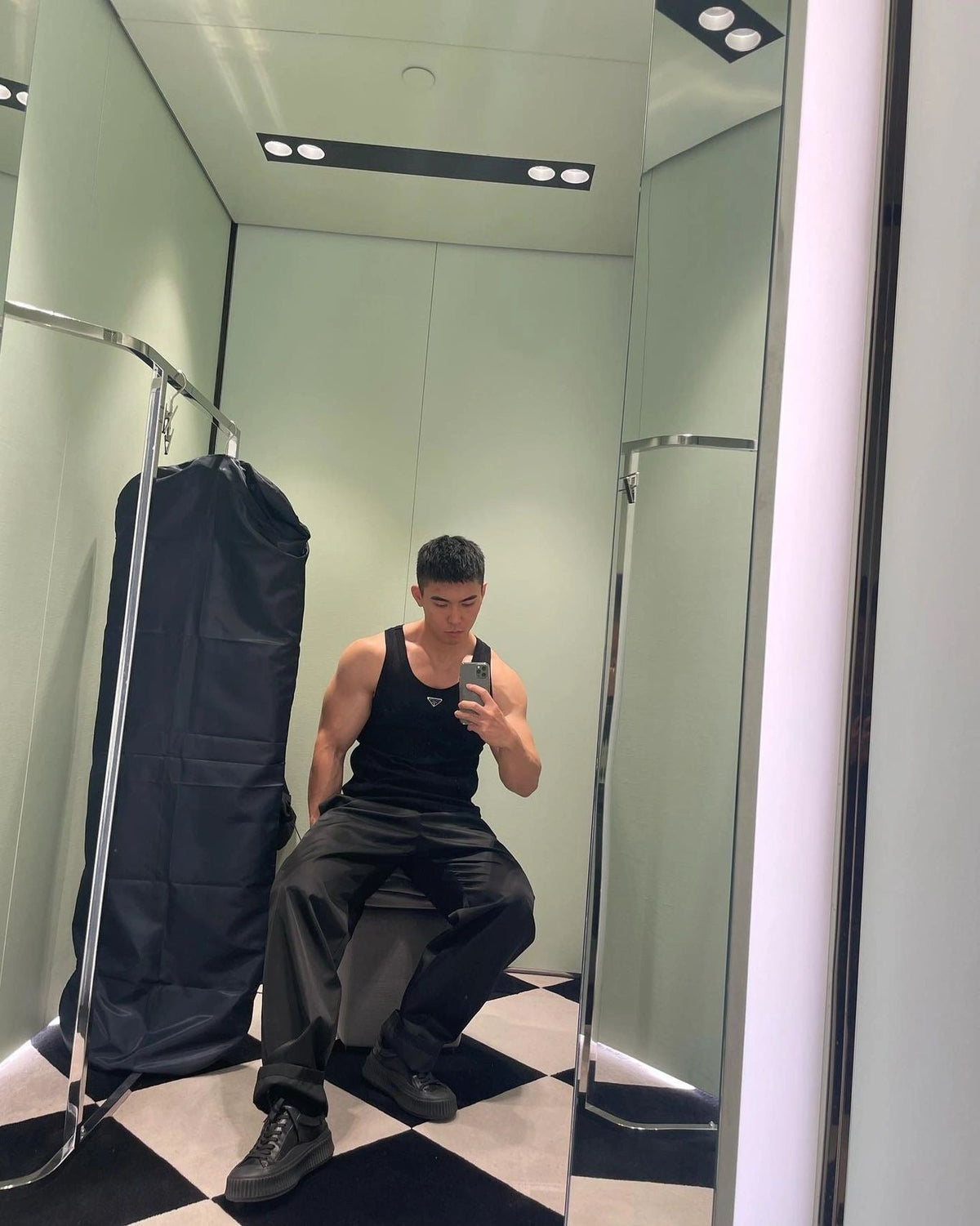 Black and White Tank Top - Men's