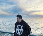 Black Cotton Tonal Graphic Pullover - Men's