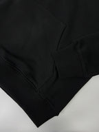 Black Cotton Text Logo Pullover - Men's