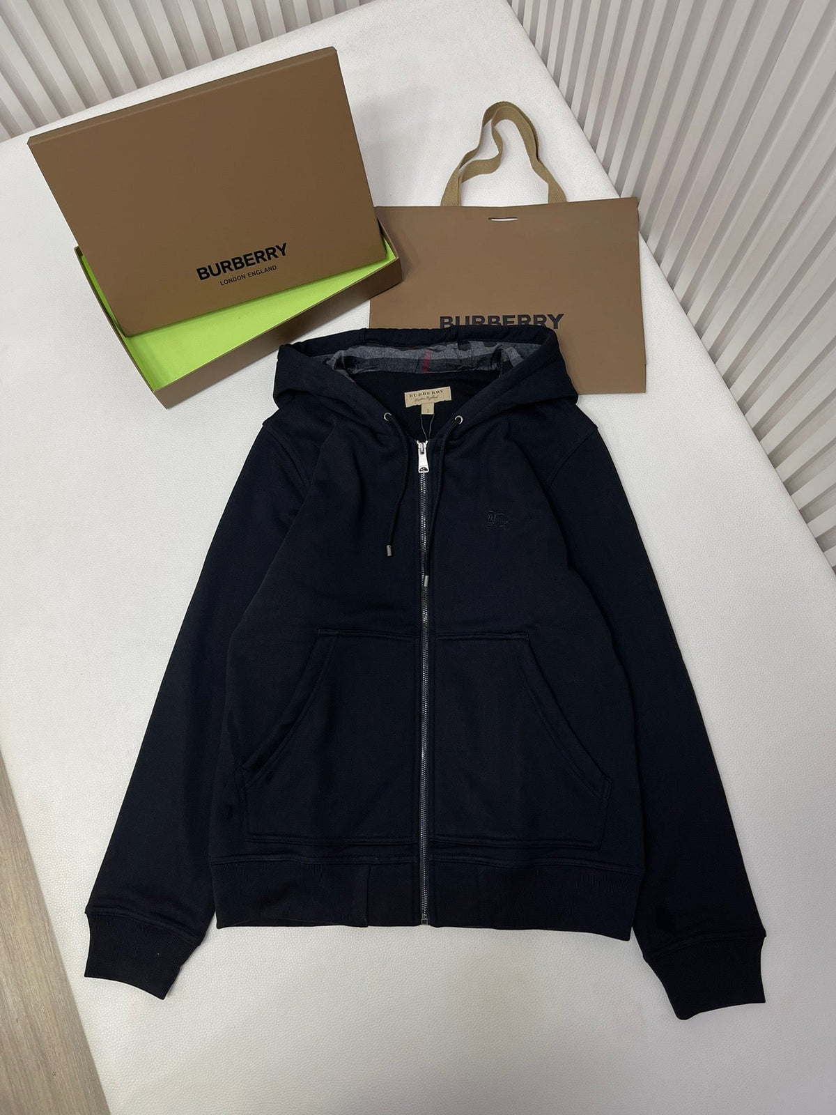 Navy Cotton Logo Zip-Through - Men's
