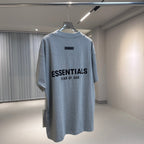 Grey Cotton Text Logo Short-Sleeve - Men's