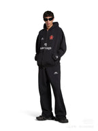 Black Cotton Graphic Zip-Through - Men's