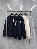 Navy Cotton Heart Logo Crewneck - Men's
