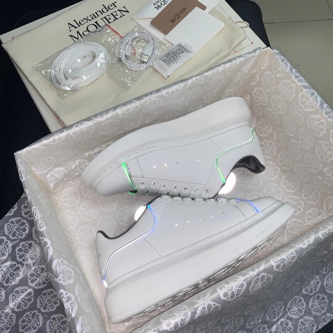 Oversized Iridescent Purple Tab Sneakers