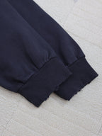 Black Cotton Tonal Text Pullover - Men's