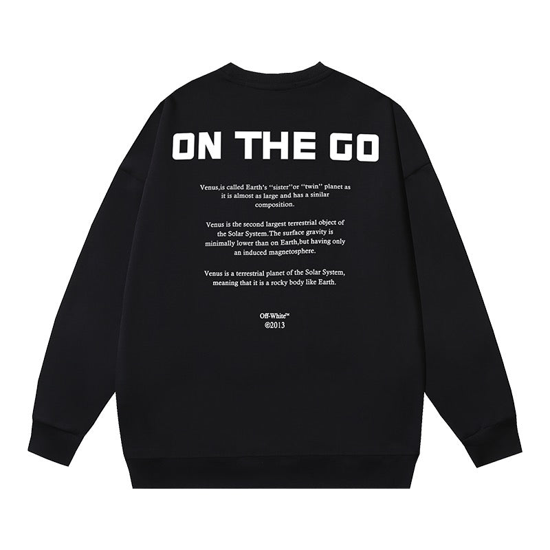 Black Cotton Planet Graphic Crewneck - Men's