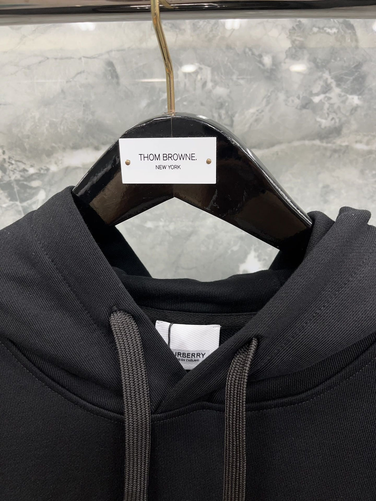 Black Cotton Bold Text Pullover - Men's