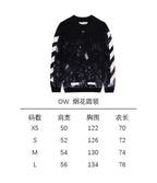 Black Cotton Galaxy Print Crewneck - Men's