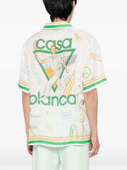 Tennis Print Silk Shirt - Men's